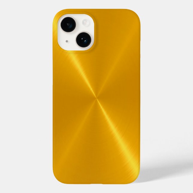 Gold Shiny Stainless Steel Metal Case-Mate iPhone 14 Hülle (Rückseite)