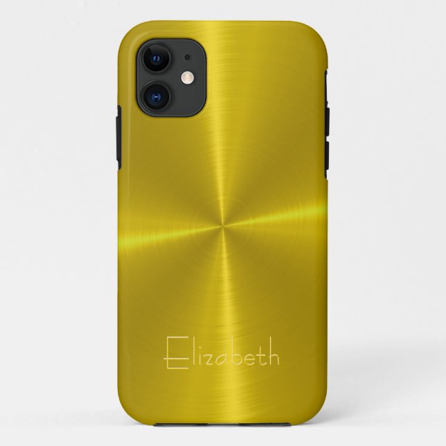 Gold Shiny Steel Metal Case-Mate iPhone Hülle (Rückseite)