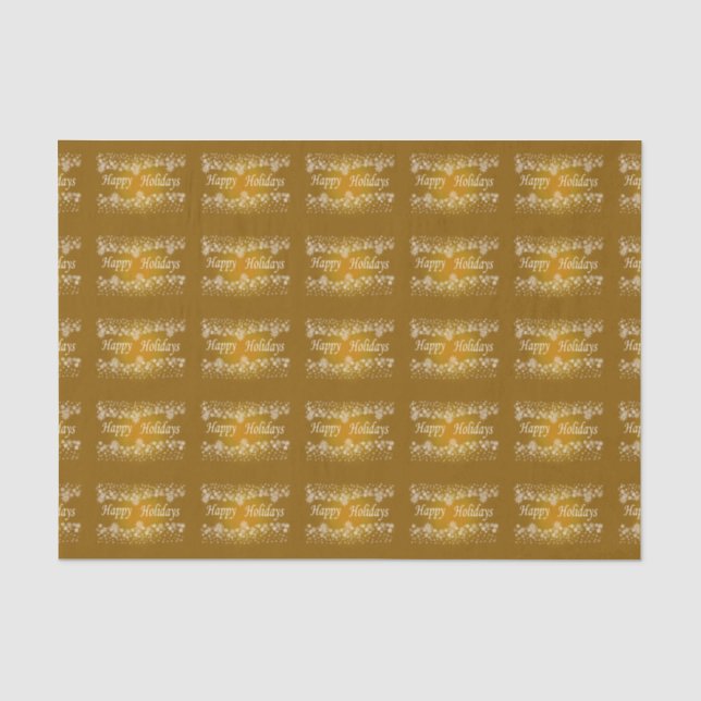 Gold Shinzon Stars Happy Holiday Tissue Seidenpapier (Vorderseite)