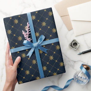 Gold Ship Weel Geschenkpapier