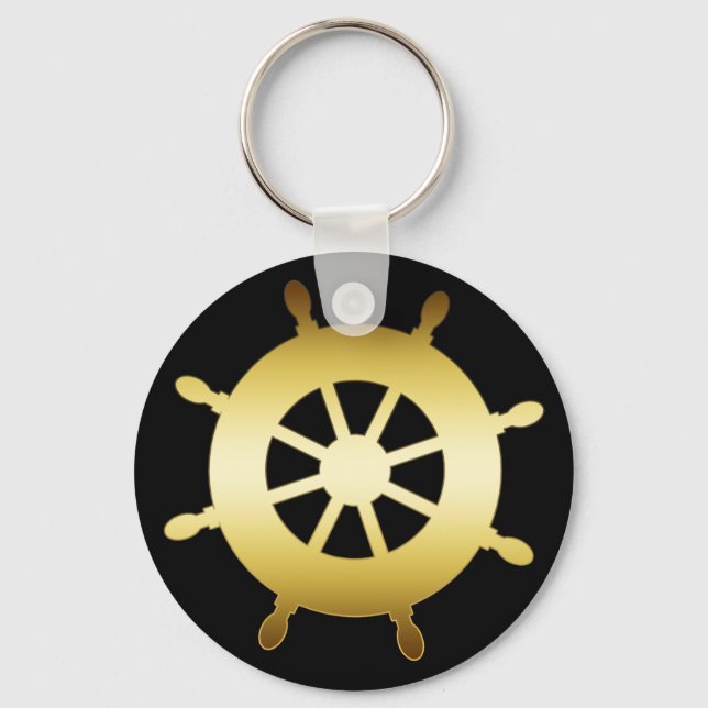 GOLD SHIP WHEEL SCHLÜSSELANHÄNGER (Vorderseite)