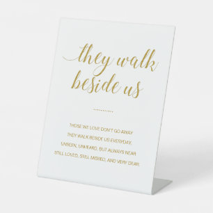 Gold sie gehen neben uns Gedicht Wedding Memorial Sockelschild