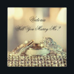 Gold Sie heiraten mir Vorschlag Name Skript Magnet<br><div class="desc">Großartiger und eleganter Magnet für "Heiraten Sie mich?". Dies wird Ihren Vorschlag zu einem wirklich unvergesslichen und besonderen Tag machen. Sie oder er wird sicherlich "Ja" sagen, indem sie diesen schönen Magneten zu einem Geschenk für sie hinzufügt. Sie oder er kann es an jeden magnetischen Dienst anbringen, um sich an...</div>
