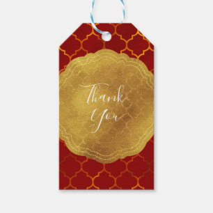 Gold Siegel Foil Fiery Red Indian Wedding Geschenkanhänger