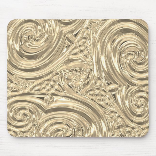 Gold sieht elegant aus viktorianischem Jugendstil Mousepad (Vorne)