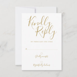 Gold Signature Script Moderne RSVP-Karte RSVP Karte
