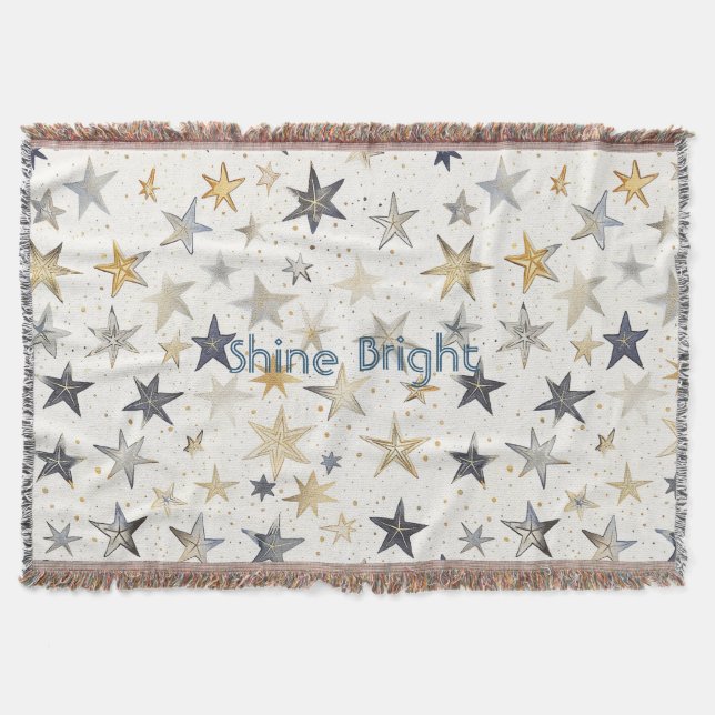 Gold Silber Blaue Sterne Decke (Vorderseite)