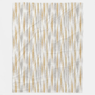 Gold Silber Chic Glam Glitzer Streifen Fleecedecke