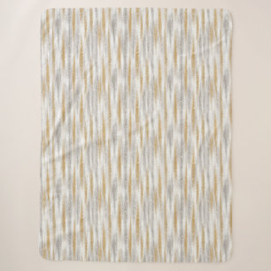 Gold Silber Chic Glam Glitzer Streifen Sherpadecke