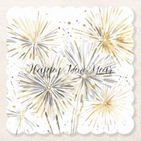 Gold Silber Feuerwerk Silvester oder Neujahr