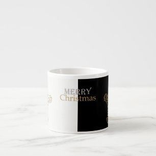 Gold & Silber Frohe Weihnachtsstern, Schwarz & Wei Espressotasse