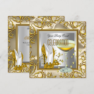 Gold Silber High Heels Schuhe Champagner Einladung