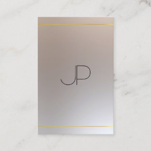 Gold Silber Optik Monogramm Modern Profi Visitenkarte