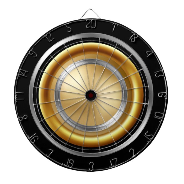 Gold, Silber & Schwarz Dartscheibe (vorne)