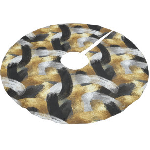 Gold Silber Schwarz Weihnachtsfeier Polyester Weihnachtsbaumdecke