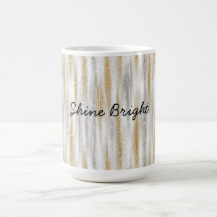Gold Silber Streifen Weihnachtsfeier Geburtstag Kaffeetasse
