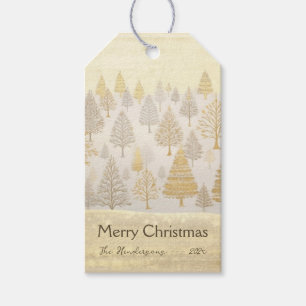Gold Silber Tannenbaum Weihnachten Geschenkanhänger