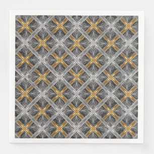 Gold-, Silber- und Grau-Lacke-Muster Serviette