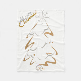 Gold & Silber Weihnachtsbaum Fleecedecke