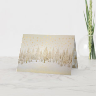 Gold Silber Weihnachtsbäume  Karte