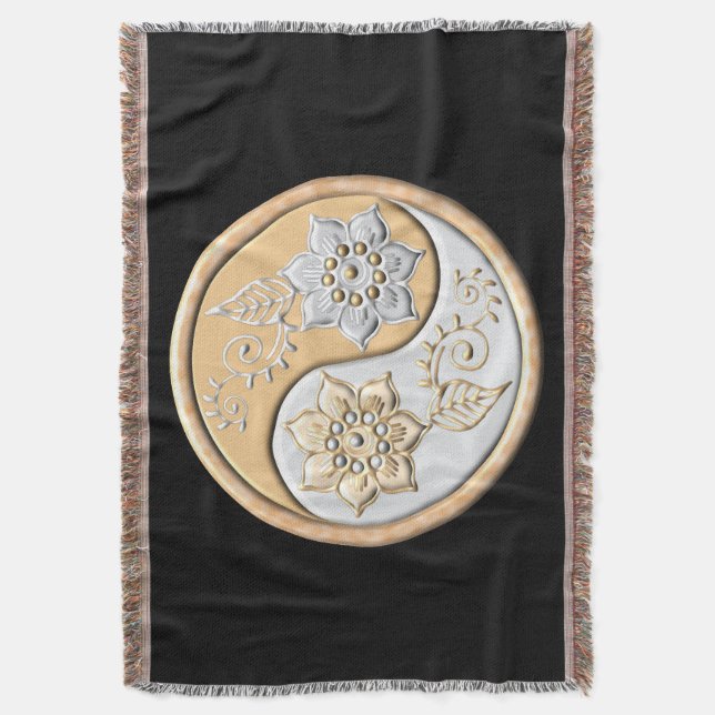 Gold & Silber Yin Yang  Decke (Vorderseite Vertikal)