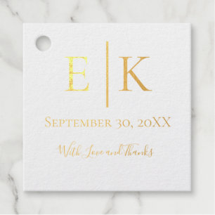 Gold Silberfolie Monogramm Hochzeitsinitialen Datu Geschenkanhänger
