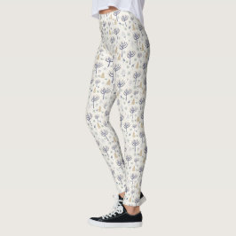 Gold Silberne Weihnachtsbäume Lichter und Ornament Leggings