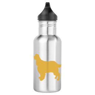 Gold Silhouette Cocker - Rücken Farbe auswählen Edelstahlflasche