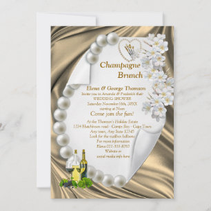 Gold Silk & Ivory Birne Polterabend Einladung