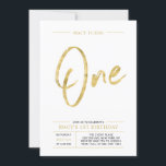 Gold & Silver 1st, 60th Joint Birthday Party Einladung<br><div class="desc">Celebrate your special day with this modern stylish birthday party invitation. This design features a brush script "One" & "Sixty" with a clean layout in gold & silver color theme. More designs and party supplies are available at my shop BaraBomDesign.</div>