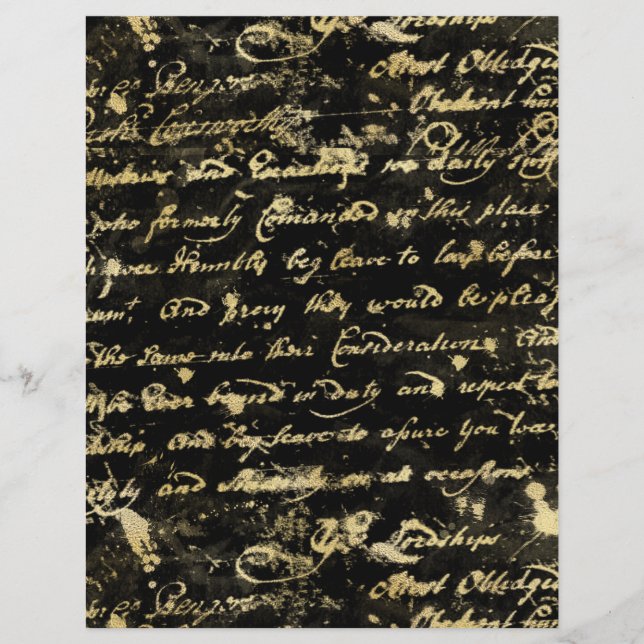 Gold Silver 2 Side Alte Handschrift Black Scrapboo (Vorderseite)