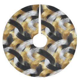 Gold Silver Black Christmas Celebration Polyester Weihnachtsbaumdecke