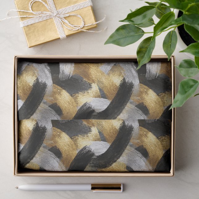 Gold Silver Black Christmas Celebration Seidenpapier (Geschenk)