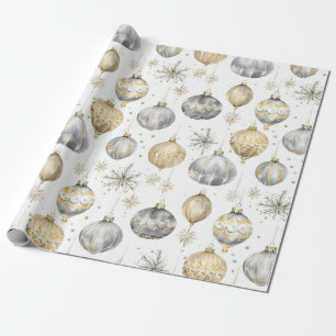 Gold Silver Black Christmas Vintage Ornamente Geschenkpapier