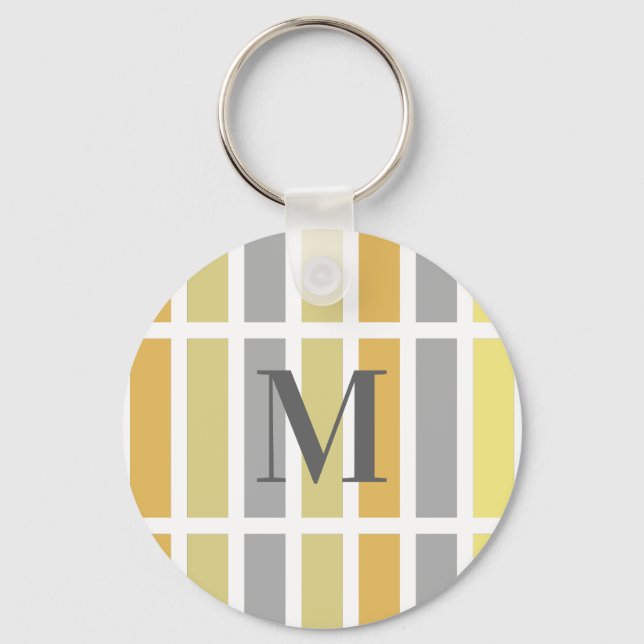 Gold Silver Bronze Metal Hues Monogram Schlüsselanhänger (Vorderseite)