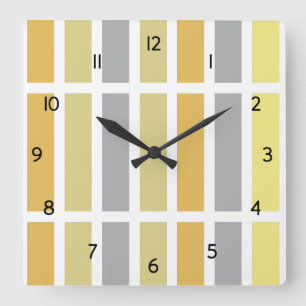 Gold Silver Bronze Metal Hues Quadratische Wanduhr