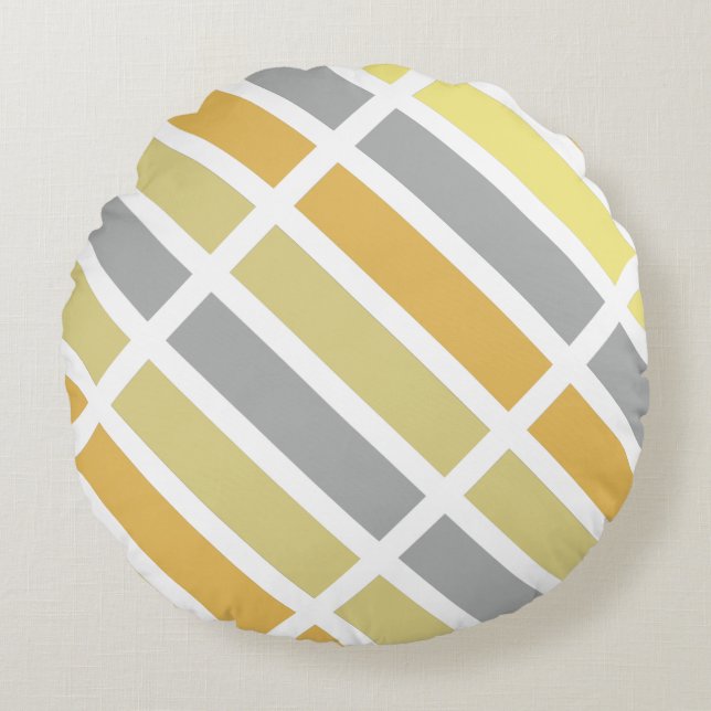 Gold Silver Bronze Metal Hues Rundes Kissen (Vorderseite)