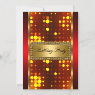 Gold Silver Fire Red Art Déco Invitation