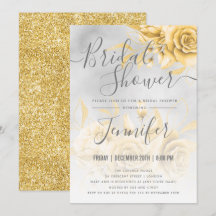 Gold Silver Floral Glitzer Brautparty