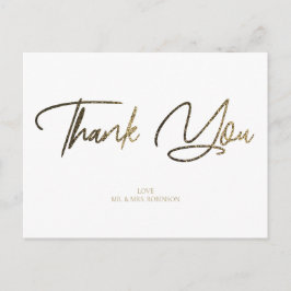 Gold & Silver Glitzer Chic Black Danke für Ihre in Postkarte