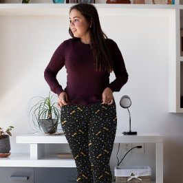 Gold Silver Imitate Glitzer Constellation Muster B Leggings