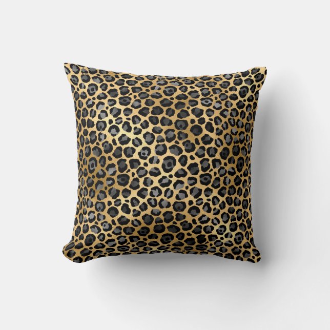 GOLD SILVER LEOPARD PILLOW KISSEN (Vorderseite)