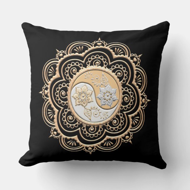 Gold & Silver Mandala Kissen (Vorderseite)