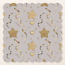 Gold Silver Party Celebration Square Untersetzer S