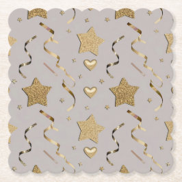 Gold Silver Party Celebration Square Untersetzer S