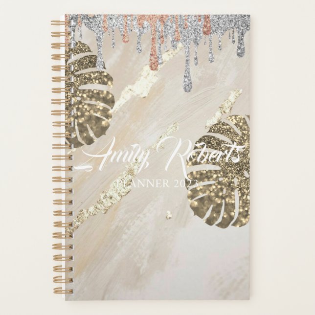 Gold Silver Sparkling Planner Planer (Vorderseite)