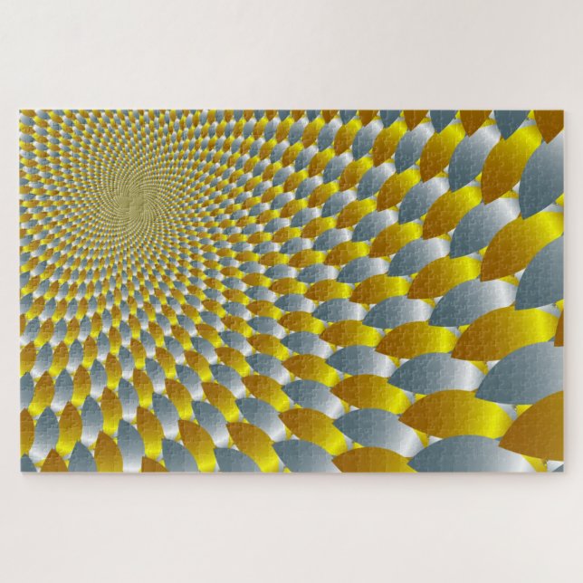 Gold & Silver Spiral Metallische optische Illusion (Horizontal)