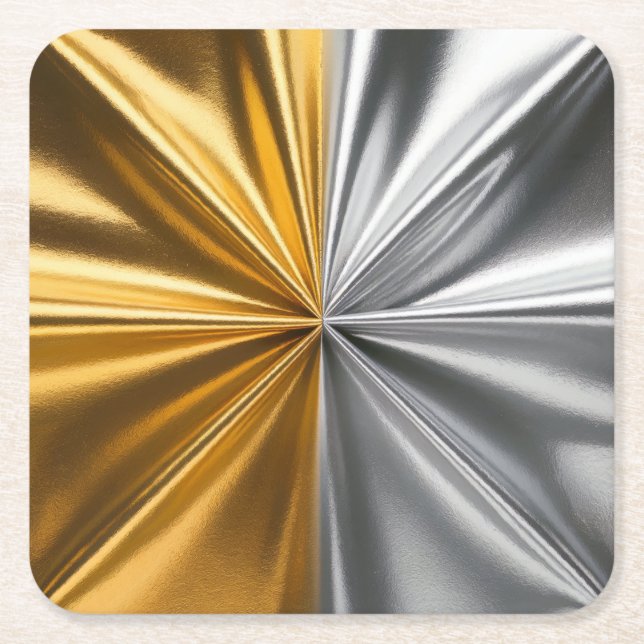Gold Silver Square Paper Untersetzer Set (Vorderseite)