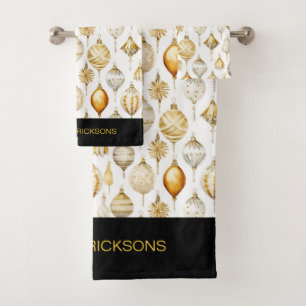 Gold Silver Weihnachtsschmuck Badhandtuch Set