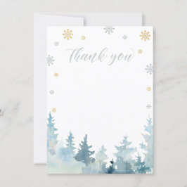 Gold & Silver Winter Wonderland Carte de remerciem